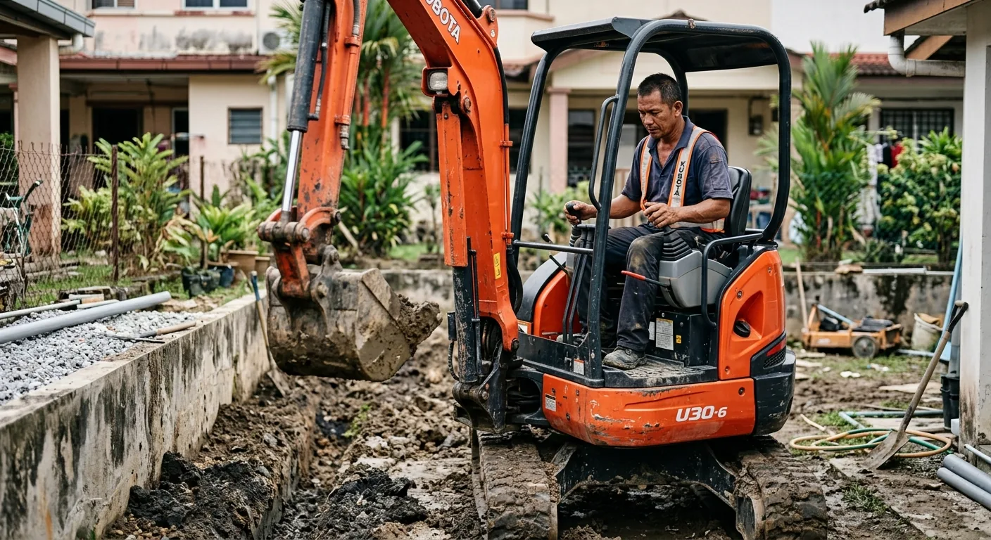 Mini Excavator untuk disewa di Malaysia