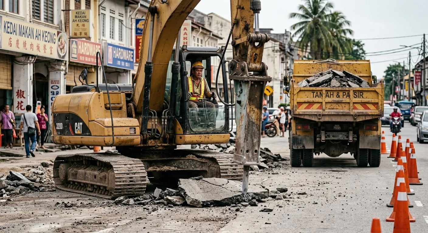 Excavator untuk Pembinaan Jalan